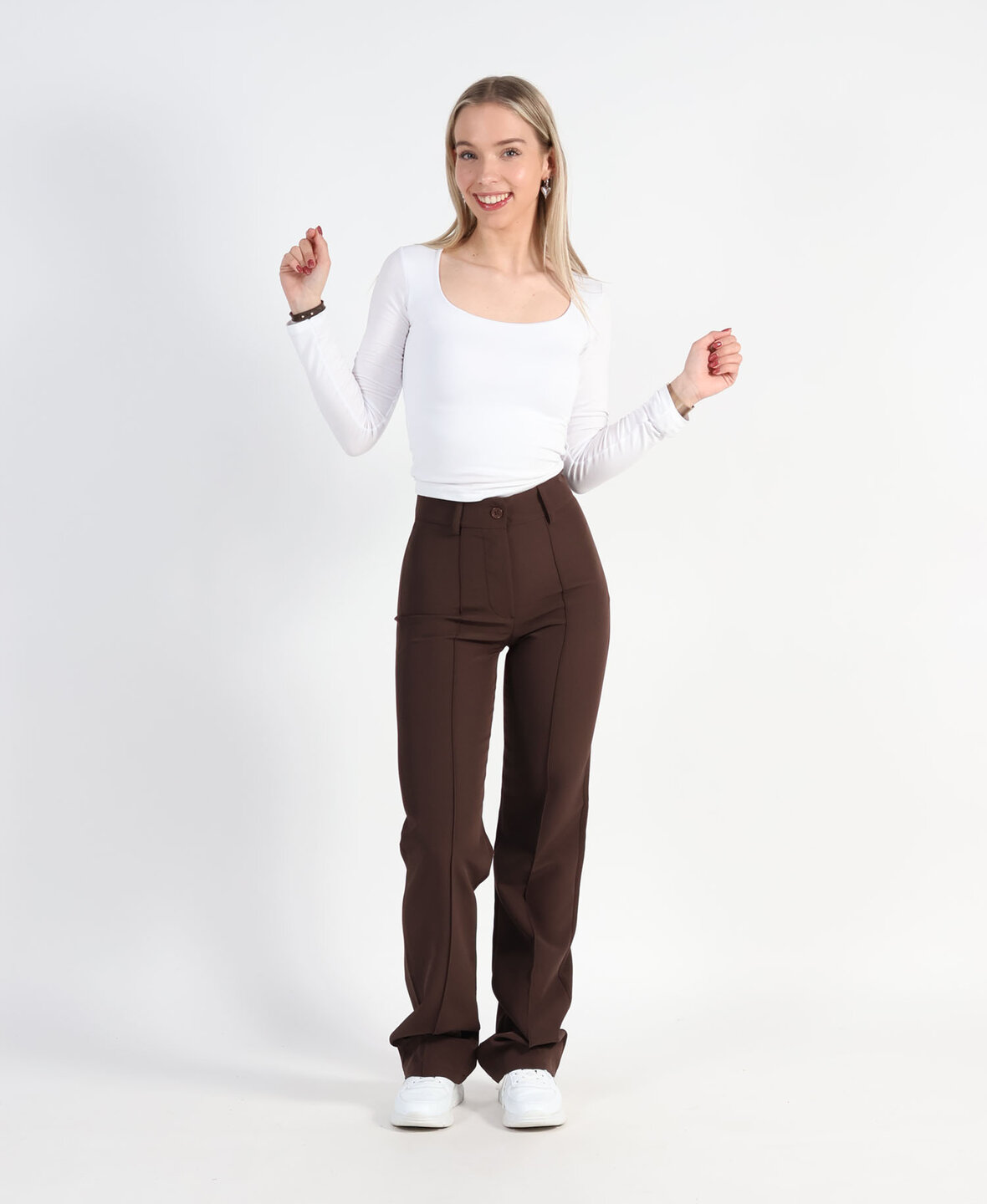 Sanne Stripe Pants Choco (TALL)