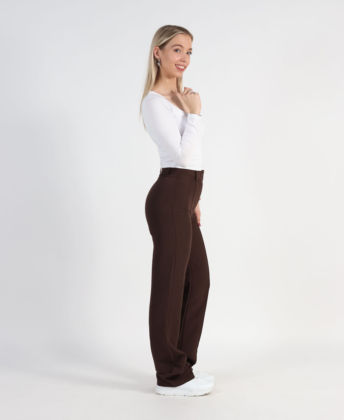 Sanne Stripe Pants Choco (TALL)