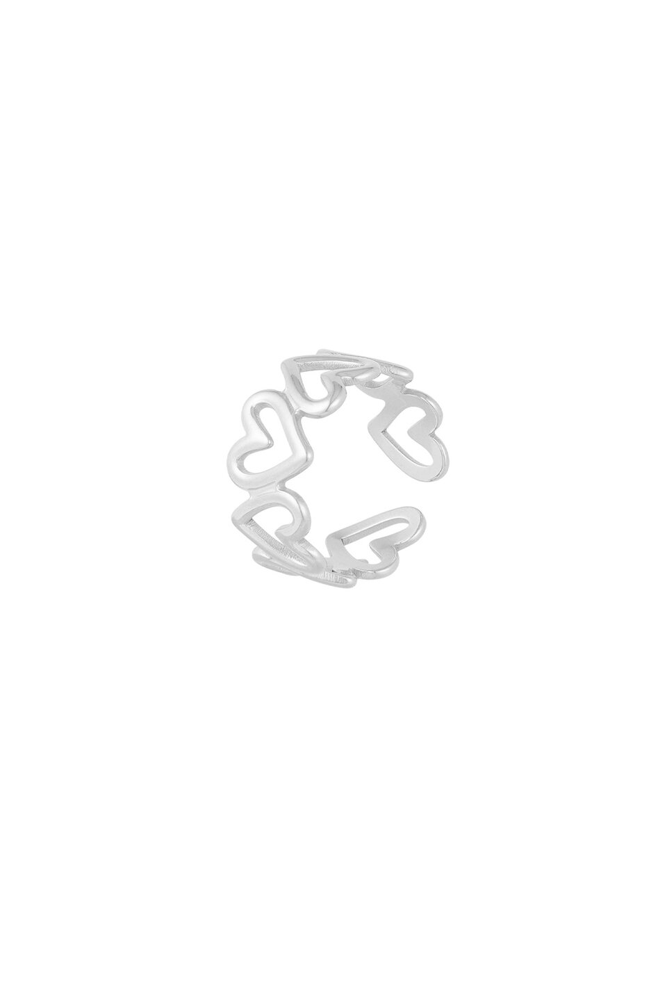 Ring Twisted Hearts Silver