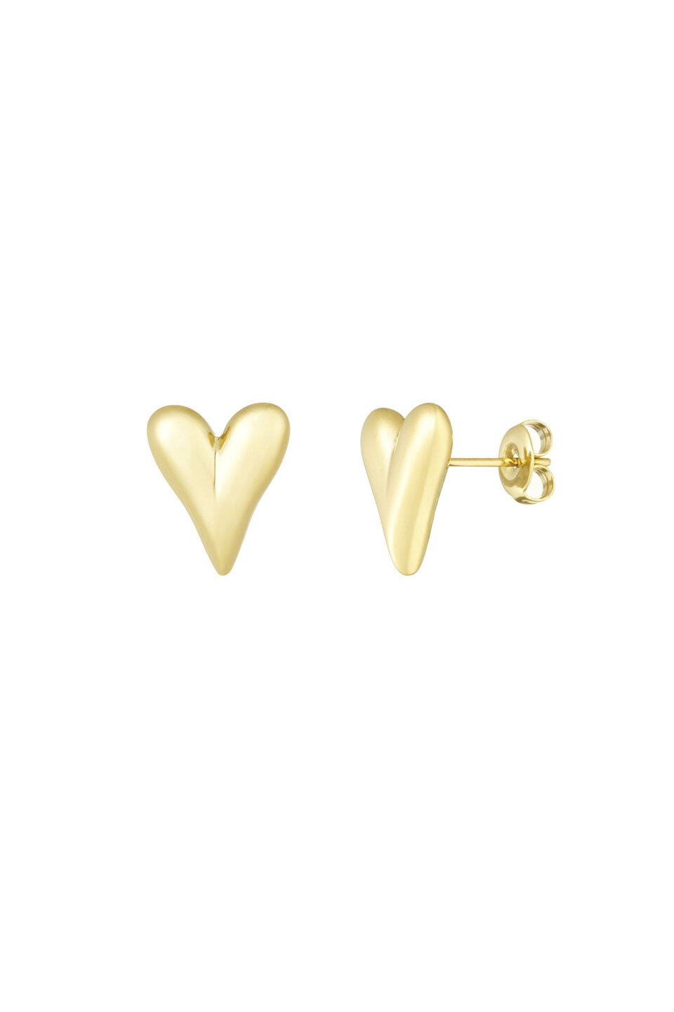 Earring Studs Heart Gold