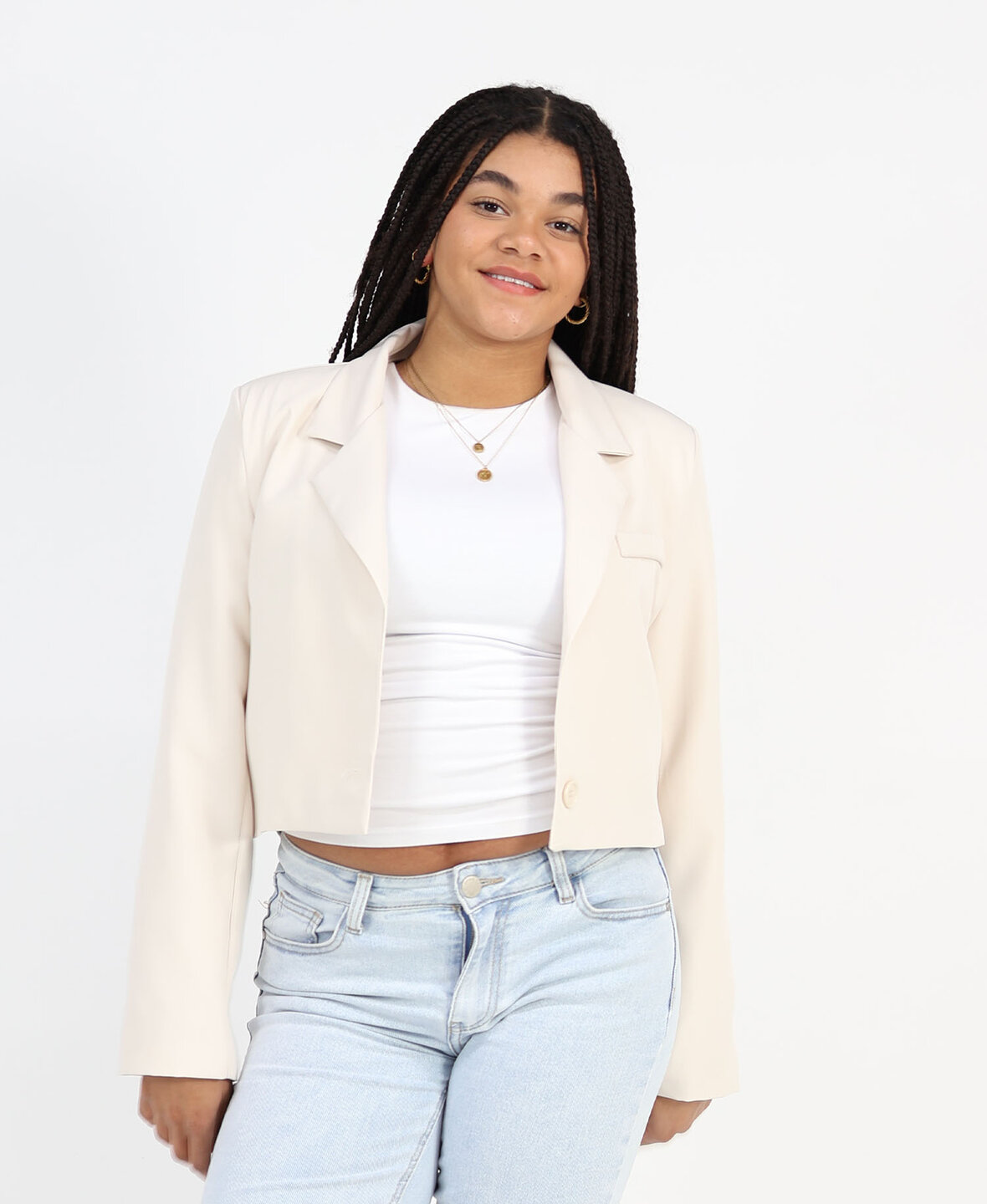 Sanne Cropped Blazer Beige