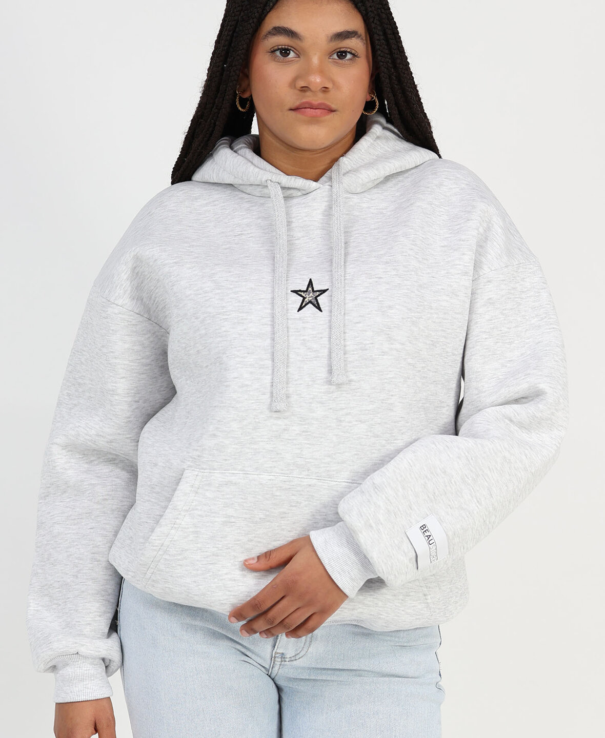 Star Hoodie Lightgrey