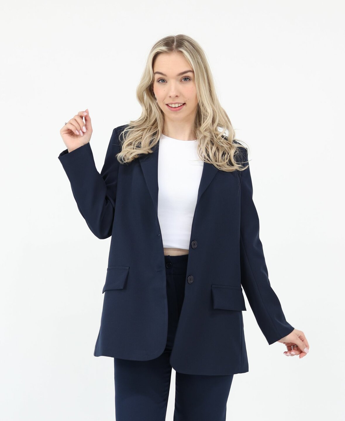 Sanne Split Blazer Navy Blue